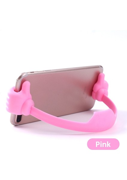 Pembe Thumb-Up Cep Telefonu Tutucu Ayarlanabilir Tembel Telefon Standı Masaüstü Standı Taşınabilir Mini Masa Standı iPhone Samsung Xiaomi Huawe (Yurt Dışından)