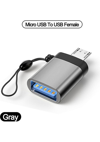 Mikro Usb-Gri Mikro Usb'den Mikro Sd'ye Adaptör Xiaomi Dizüstü Bilgisayar Için Akıllı Hafıza Kartı Okuyucu Tip C - Tf Adaptörü Otg Kart Okuyucu Samsung Huawei Için (Yurt Dışından)