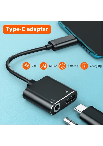 2 In 1 Gül Altın USB C 3.5mm Aux Kulaklıklar Tip C 3.5 Jack Kulaklık Adaptörü Ses Kablosu Huawei Mate P30 Pro Samsung Galaxy Xiaomi Oneplus (Yurt Dışından)
