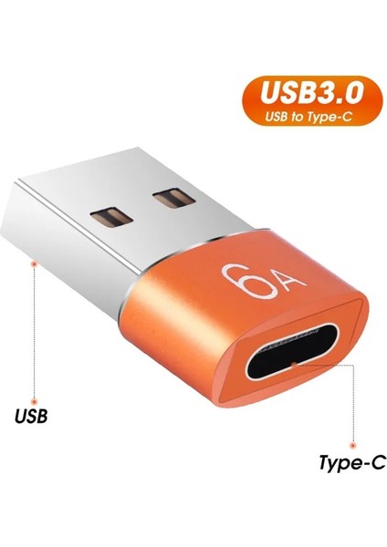3 Adet USB Typec 6A USB Type-C Otg Dönüştürücü USB 3.0 Erkek Tip C Dişi Adaptör Samsung Xiaomi Pc Için Araç Şarj Konnektör Aksesuarları (Yurt Dışından)