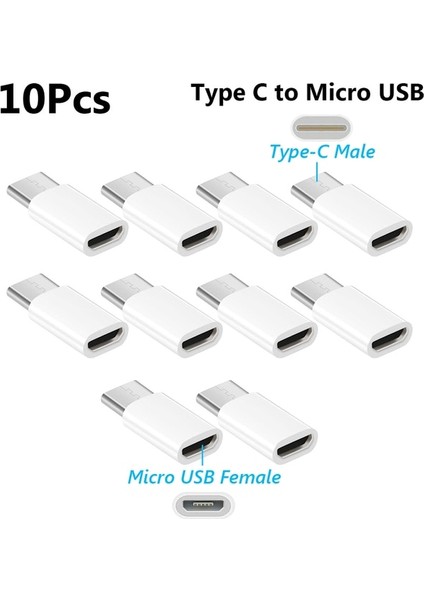 Tip 2 10 Adet Beyaz 2'si 1 Arada Tip C - 3,5 mm Jack Kulaklık Şarjı USB 3.0/2.0 Bağlantı Noktası Adaptörü Konektörü Tip-C Erkek - Mikro Dişi Dönüştürücü Samsung Değil (Yurt Dışından)