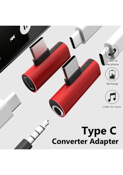 Tip 2 10 Adet Beyaz 2'si 1 Arada Tip C - 3,5 mm Jack Kulaklık Şarjı USB 3.0/2.0 Bağlantı Noktası Adaptörü Konektörü Tip-C Erkek - Mikro Dişi Dönüştürücü Samsung Değil (Yurt Dışından)