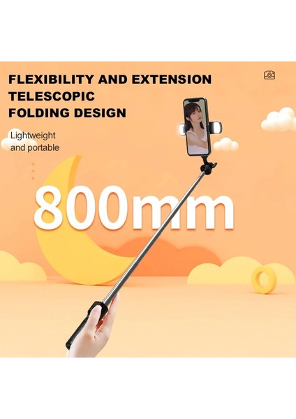 Siyah Ayna 2022 Yeni Kablosuz Selfie Çubuğu Bluetooth Mini, Dolgu Işığı ile Ios Android Akıllı Telefon Için Katlanabilir Tripod Deklanşör Uzaktan Kumanda (Yurt Dışından) fiyatları