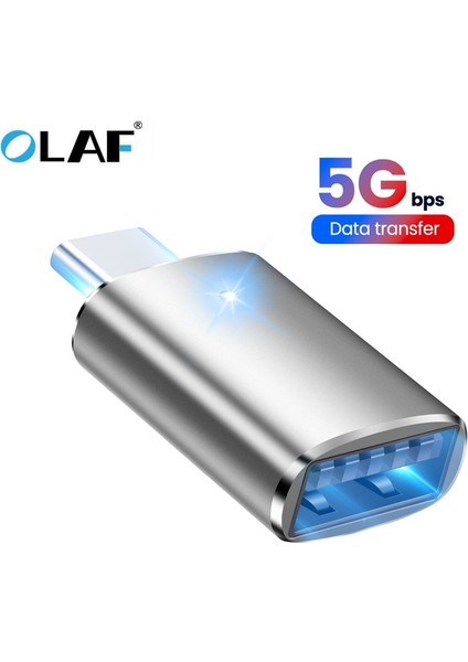 Gri (3led) Olaf USB 3.0 Tip-C Otg Adaptör USB Tip C Erkek Macbook Samsung S20 Için Mikro USB Dişi Dönüştürücü Usbc Otg Konektörü (Yurt Dışından)