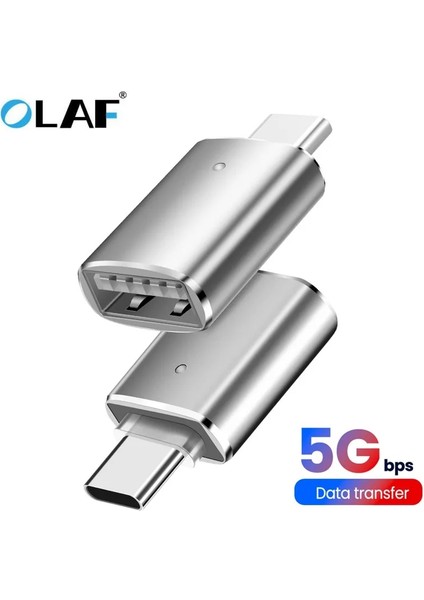 Gri (3led) Olaf USB 3.0 Tip-C Otg Adaptör USB Tip C Erkek Macbook Samsung S20 Için Mikro USB Dişi Dönüştürücü Usbc Otg Konektörü (Yurt Dışından)