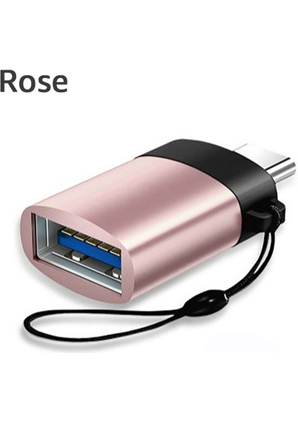 Gül Altın Uslıon USB C Tipi Otg Adaptör Tipi C Erkek Macbook Huawei Samsung Için Usb-A Dişi Adaptör Kablosu Dönüştürücüler Usb-C Konektörü (Yurt Dışından)