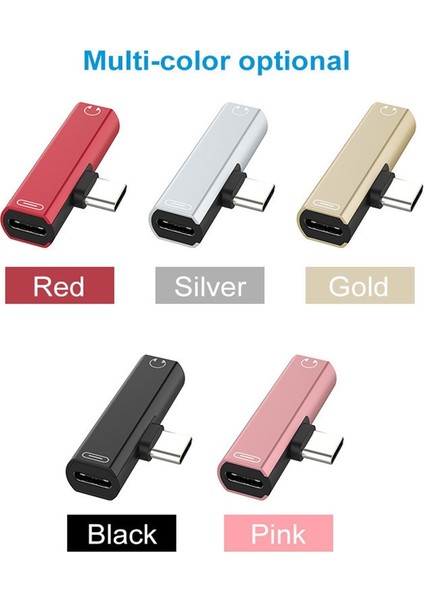 03 2 In 1 USB C Tipi Adaptör 3.5mm Jack Ses Kulaklık Adaptörü Usb-C Şarj Adaptörü Xiaomi Huawei Kulaklık Adaptörü (Yurt Dışından)