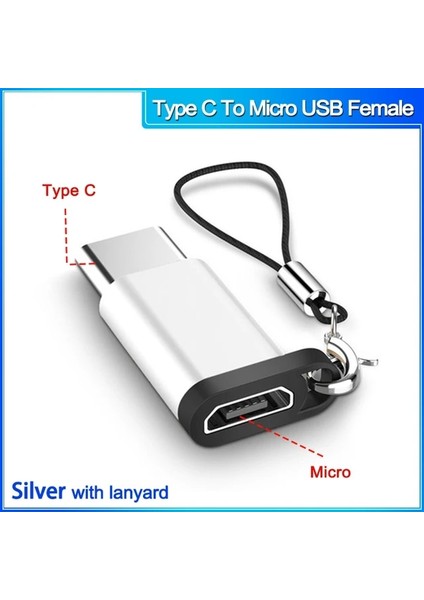 Typectomicro Fsilver Kullanışlı Otg Tip C - Mikro USB Kablosu Tip C - USB 3.0 Adaptör Macbookpro Için Şarj Kablosu Xiaomi Huawei Samsung Telefon Şarj Cihazı (Yurt Dışından)