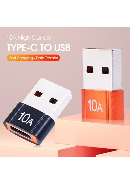 Siyah 3 Adet 10A Tip C Dişi USB A Erkek Otg Adaptörü Usb-C Dönüştürücü Macbook Xiaomi Samsung Oneplus Realme Için Kablo Konnektör Adaptörü (Yurt Dışından)