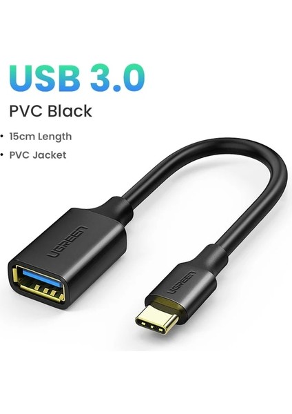 USB 3.0 Pvc Siyah Uyeşil USB C - USB 3.0 Otg Adaptörü Samsung Galaxys 10 MacBook Pro 2019 Için USB Tip-C Otg Veri Kablosu Konektörü USB C Adaptörü (Yurt Dışından)