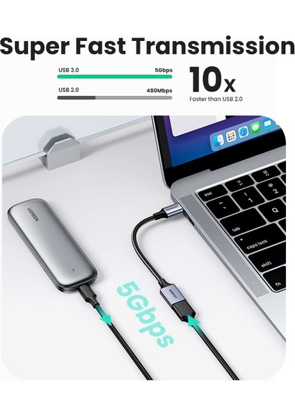 USB 3.0 Pvc Siyah Uyeşil USB C - USB 3.0 Otg Adaptörü Samsung Galaxys 10 MacBook Pro 2019 Için USB Tip-C Otg Veri Kablosu Konektörü USB C Adaptörü (Yurt Dışından)