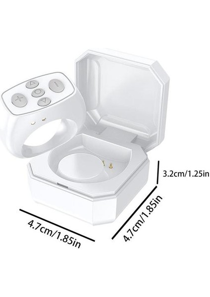 Beyaz Parmak Ucu Uzaktan Kumanda Selfie Video Denetleyicisi Kısa Video Uygulama Telefonu Için Otomatik Sayfa Döndürücü Tarama Blue Tooth Uyumlu (Yurt Dışından)