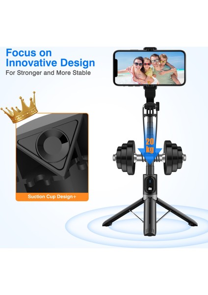 P90C Kablosuz Bluetooth Selfie Sopa Katlanabilir Mini Tripod Vantuz Tasarım Deklanşör Uzaktan Kumanda iPhone Ios Android Telefon Için (Yurt Dışından) fiyatları