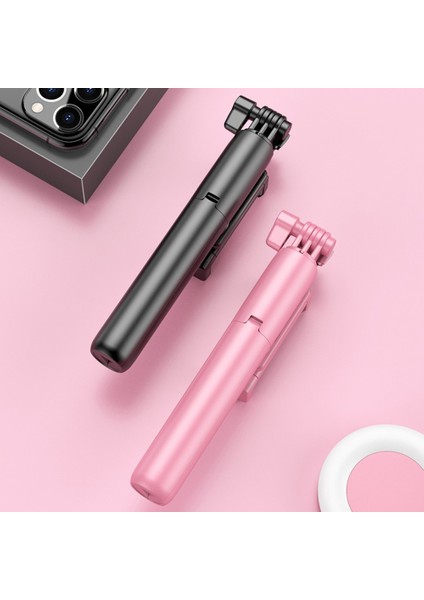 Siyah Işık Yok Kablosuz Bluetooth Uyumlu Selfie Çubuğu LED Halka Işık ile Katlanabilir Tripod Monopod iPhone Için Android Canlı Tripod Satışı (Yurt Dışından)
