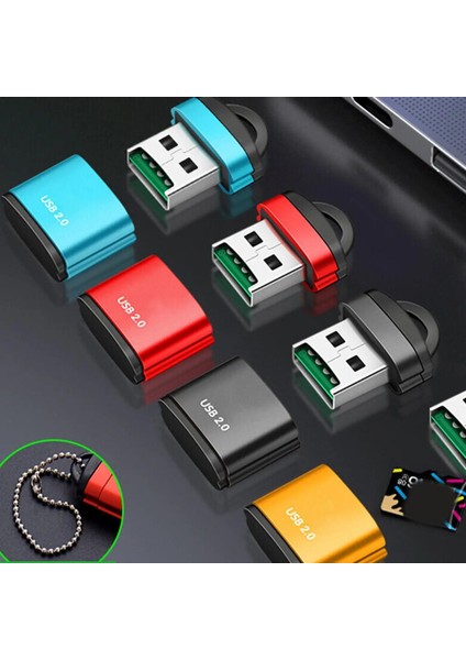 Mor Evrensel Mini Tf Kart Okuyucu Alüminyum Kasa Zincirli Usb2.0 T-Flash Kart Cep Telefonu Hafıza Kartı Bilgisayar Hoparlörü (Yurt Dışından) fiyatları