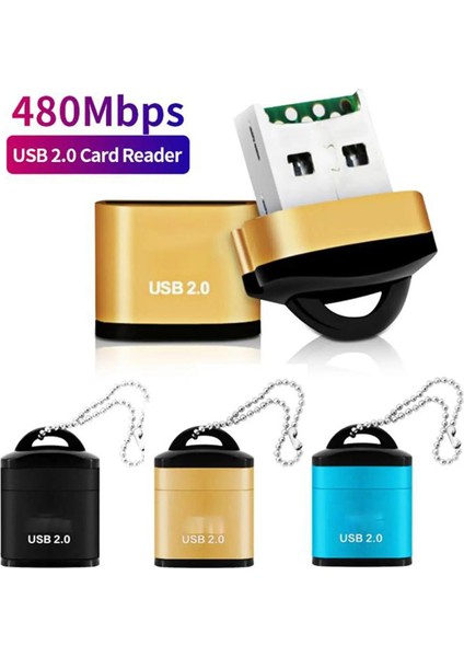 Mor Evrensel Mini Tf Kart Okuyucu Alüminyum Kasa Zincirli Usb2.0 T-Flash Kart Cep Telefonu Hafıza Kartı Bilgisayar Hoparlörü (Yurt Dışından) modelleri