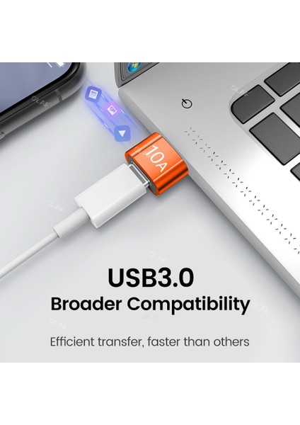 10A C-U Turuncu 10A USB C Tipi Otg Adaptör USB Usb-C Erkek Mikro USB Tip-C Dişi Dönüştürücü Macbook Samsung S22 USB C Otg Konektörü (Yurt Dışından)