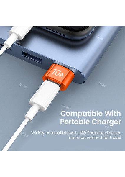 10A C-U Turuncu 10A USB C Tipi Otg Adaptör USB Usb-C Erkek Mikro USB Tip-C Dişi Dönüştürücü Macbook Samsung S22 USB C Otg Konektörü (Yurt Dışından)