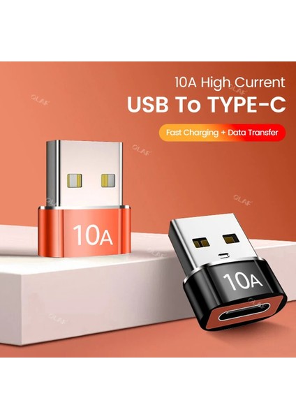10A C-U Turuncu 10A USB C Tipi Otg Adaptör USB Usb-C Erkek Mikro USB Tip-C Dişi Dönüştürücü Macbook Samsung S22 USB C Otg Konektörü (Yurt Dışından)