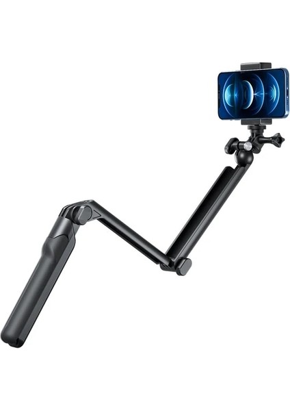 Telefon Klipsi ile Telesın 3 Yollu Selfie Sopa Tripod ile El Kavrama Direği Gopro Hero INSTA360 Djı Eylem Kamera Aksesuarları (Yurt Dışından)