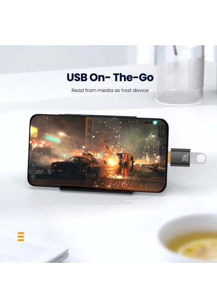 Gri USB C 10A USB Otg Tip C Veri Aktarım Adaptörü Tip C Dişi USB Erkek Dönüştürücü Hızlı Şarj Adaptörü Samsung Xiaomi Huawei Için (Yurt Dışından)