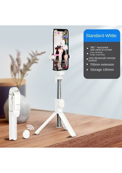 Turuncu Selfie Çubuğu Cep Telefonu Bluetooth Uzaktan Kumanda Braketi Taşınabilir Teleskopik Entegre Canlı Yayın Tripod Artefakt (Yurt Dışından)