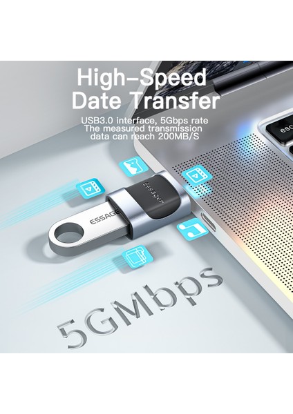 Mavi Tip C-Mikro Essager Otg Adaptörü Usb'den Tip C'ye Mikro Tip-C'den Usb3.0'a Dönüştürücü Samsung Xiaomi Redmi Huawei Mackbook Otg Konektörü Usb3.0 (Yurt Dışından) modelleri