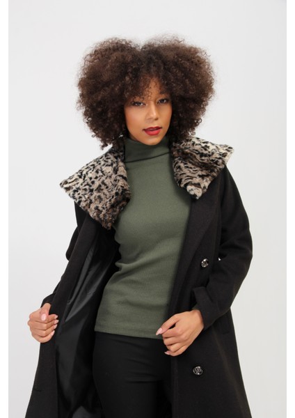 Italyan Kaşmir Yün Karışım Kürk Yaka Kaban fırsatları