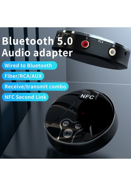 BT18-BLACK Vaorlo Nfc Bluetooth 5.0 Alıcı Verici 3.5mm Aux Jack Rca Optik Stereo Kablosuz Ses Adaptörü Pc Tv Için Araç Kiti Hoparlör (Yurt Dışından) fırsatları