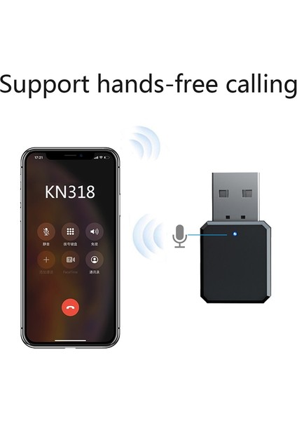 KN318 Dısour KN318 V5.1 Bluetooth Alıcısı Çift Çıkışlı Aux USB Stereo Araba Eller Serbest Çağrı Kulaklıklar Için Mic ile Kablosuz Adaptör (Yurt Dışından) modelleri