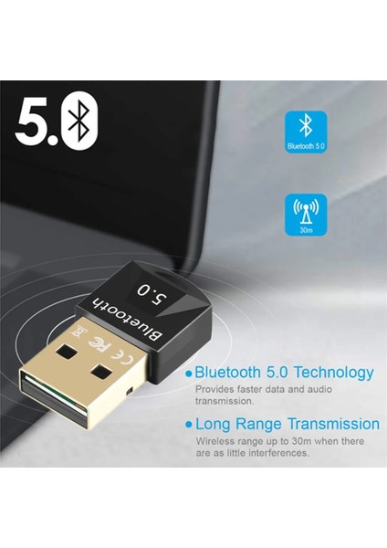Siyah Grwıbeou Kablosuz USB Bluetooth 5.0 Adaptörü Müzik Alıcısı Mını Bt5.0 Dongle Ses Adaptörü Bilgisayar Pc Dizüstü Tablet Için (Yurt Dışından) fırsatları