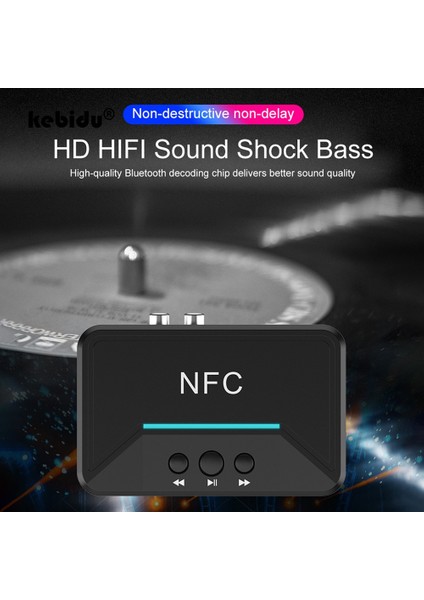 B Kebidu BT200 Nfc Bluetooth Alıcısı 3.5mm Aux Rca Jack A2DP Hifi Kablosuz Bluetooth 5.0 Ses Müzik Adaptörü Otomatik Araba Hoparlörü (Yurt Dışından) fiyatları