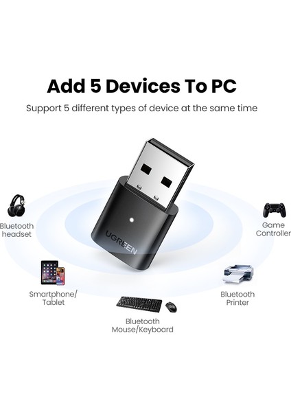 Bluetooth 5.3 Ugreen USB Bluetooth 5.3 5.0 Adaptör Alıcı Verici Edr Dongle Pc Için Kablosuz Aktarım Bluetooth Kulaklık Hoparlörler Fare (Yurt Dışından)