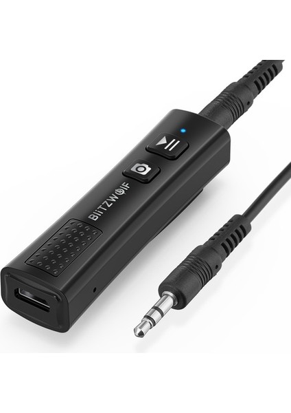 Sıyah Blitzwolf Kablosuz V5.0 USB Ses Alıcısı Bluetooth Alıcısı, Mini Stereo Ses 3.5mm Jack Kablosuz Adaptör Tv Pc Hoparlör (Yurt Dışından)