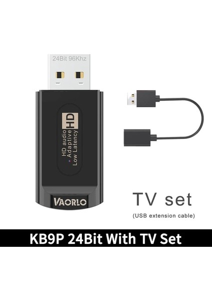 KB9P Tv Setı KB9P 24BIT Bluetooth 5.2 Kablosuz Av Alıcısı-Vericisi Mic ile Aptx Adaptif Ll Hd Çok Noktalı Aux USB Kablosuz Adaptör Tv Pc Anahtarı Ps4 (Yurt Dışından)