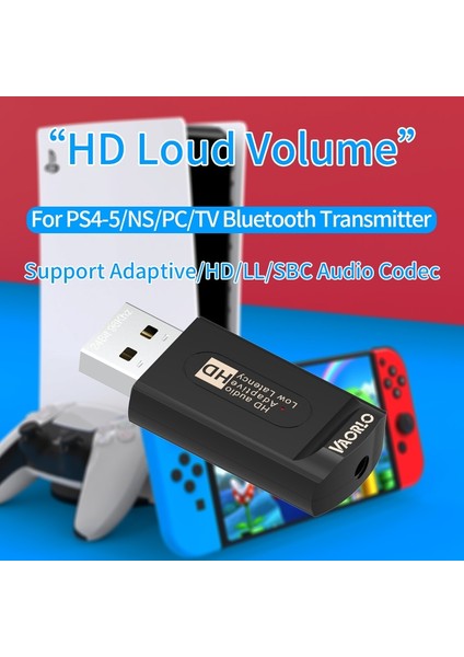 KB9P Tv Setı KB9P 24BIT Bluetooth 5.2 Kablosuz Av Alıcısı-Vericisi Mic ile Aptx Adaptif Ll Hd Çok Noktalı Aux USB Kablosuz Adaptör Tv Pc Anahtarı Ps4 (Yurt Dışından)