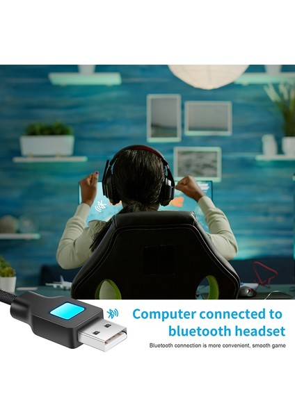 Siyah 2 In 1 Bluetooth 5.0 Verici Kablosu Akıllı USB Şarj Kablosu Ofis Ev Için Tip C Kablo Tv Pc Için Anahtarı Dock Ps Konsolu (Yurt Dışından)