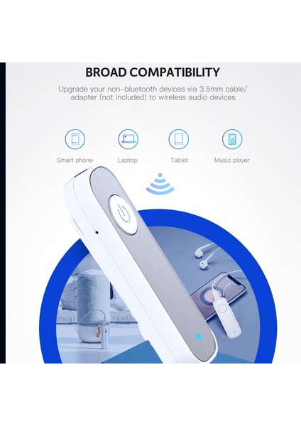 E7536-BEYAZ Bluetooth 5.0 Alıcı 3.5mm Aux Adaptörü Araba Kulaklık Hoparlör Müzik Kablosuz Ses Alıcısı Desteği Fotoğraf Çekme (Yurt Dışından) modelleri