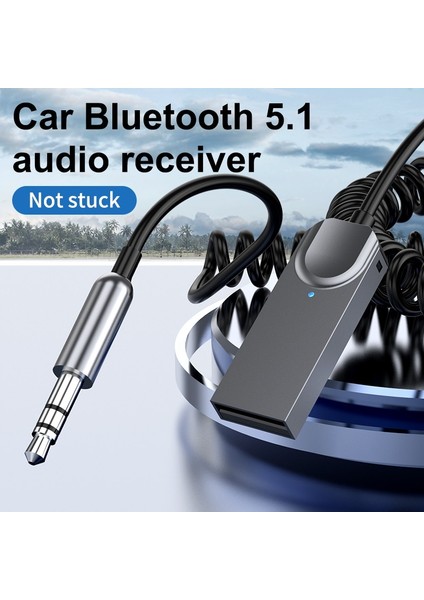 Bir Bluetooth 5.1 Kablosuz Bluetooth 5.1 Adaptör Aux Ses Kablosu Arabalar Için USB Bluetooth 3.5mm Jaklar Alıcı Müzik Hoparlörler Dongle Handfree (Yurt Dışından)