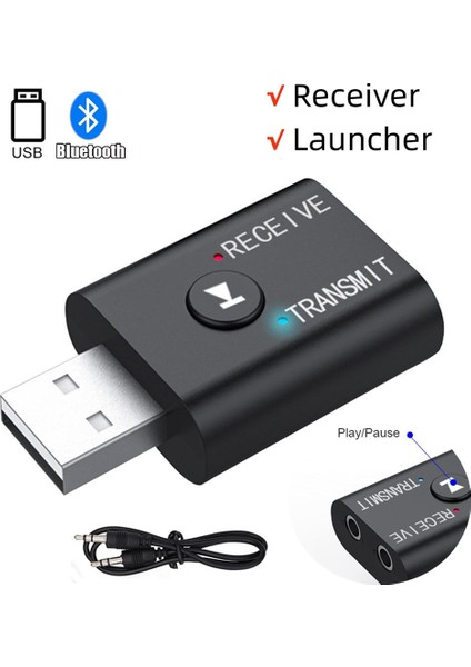 3 In 1 Anahtarlama Kablosuz Bluetooth Uyumlu 5.0 USB Anahtarlama Alıcı Verici 3.5mm Jack Aux Ses Dongle Adaptörü Araba Dizüstü Bilgisayarlar Için iPad Tv (Yurt Dışından) fiyatları