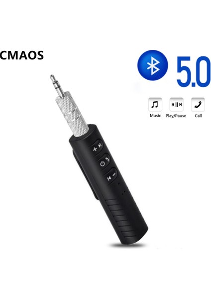Kırmızı Cmaos Kablosuz Bluetooth 5.0 Alıcı Verici Adaptörü 3.5mm Jack Araba Müzik Ses Aux A2DP Kulaklık Alıcısı Handsfree (Yurt Dışından) fiyatları