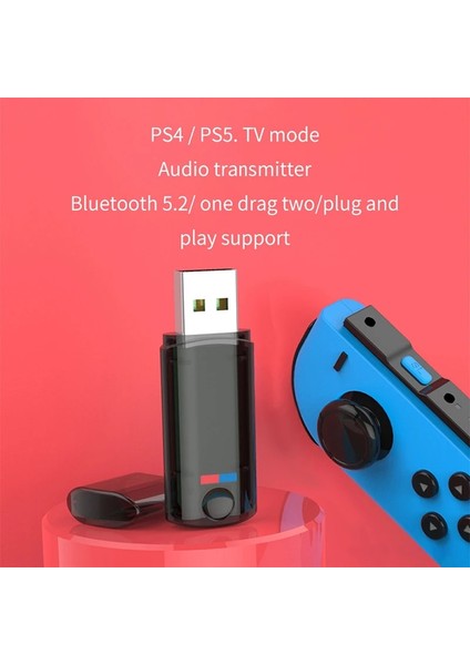 Bluetooth 5.2 Vaorlo USB Bluetooth Kablosuz Av Alıcısı-Vericisi Stereo Çift Akışlı Çok Noktalı Düşük Gecikmeli Kablosuz Adaptör Tv Pc Için Xbox Ps4 Ps5 Anahtarı (Yurt Dışından) modelleri