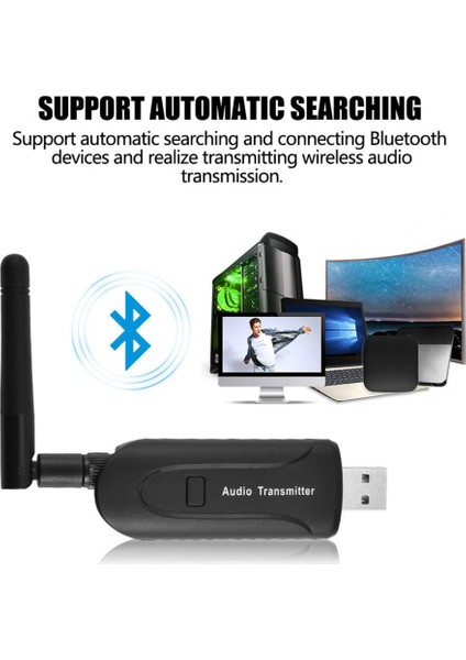 Siyah Vaorlo Bluetooth Kablosuz Av Alıcısı-Vericisi 3.5mm A2DP Stereo Müzik Kablosuz Adaptör Tv Kulaklıklar Hoparlörler Kablosuz Vericiler (Yurt Dışından) fırsatları
