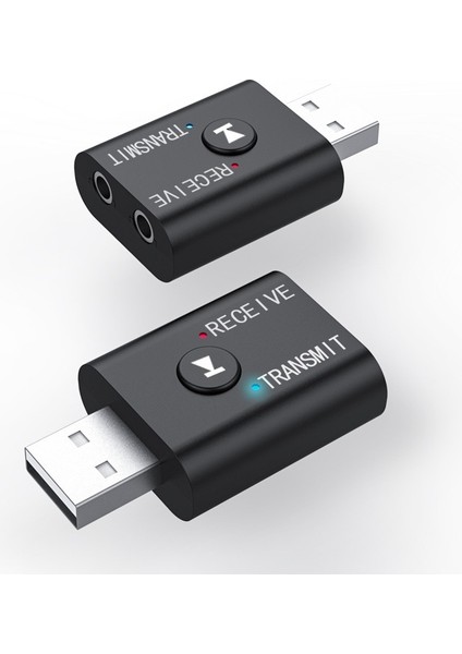 01 2 In 1 Kablosuz Bluetooth Alıcı Adaptörü Mini Bluetooth V5.0 + Edr Ses Alıcı Verici 3.5mm USB Aux Dongle Dizüstü Bilgisayar Için (Yurt Dışından)