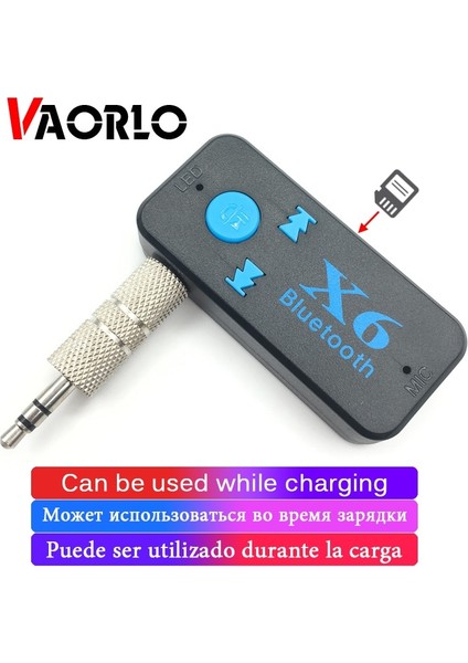 Siyah Vaorlo Araba Bluetooth Ses Alıcısı 3 In 1 3.5mm Mini Kablosuz Bluetooth Aux Adaptörü Araç Verici Otomatik Müzik Alıcıları X6 (Yurt Dışından)