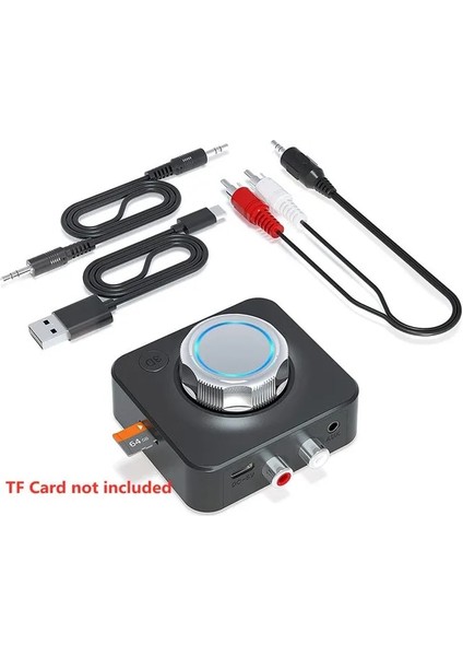 Siyah Bluetooth Ses Alıcısı 3D Stereo Surround Ses Mic ile 3.5mm Aux Rca Yüksek Çözünürlüklü Müzik Kablosuz Adaptör Xiaomi Mi 11 Pro 12 (Yurt Dışından)