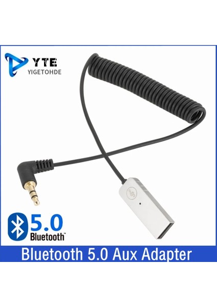 Bluetooth 5.0 Bluetooth Aux Adaptörü Dongle USB 3.5mm Jack Araç Ses Aux Bluetooth 5.0 Handsfree Kiti Araba Alıcısı Bt Verici (Yurt Dışından)