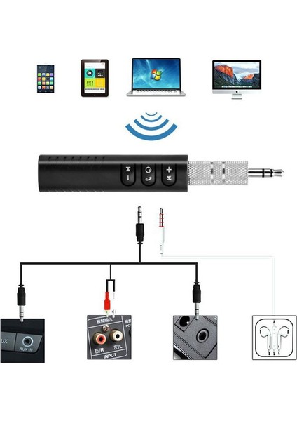 D 2 In 1 Kablosuz Bluetooth 5.0 Alıcı Verici Adaptörü 3.5mm Jack Araba Müzik Ses Aux A2DP Kulaklık Alıcısı Handsfree (Yurt Dışından)