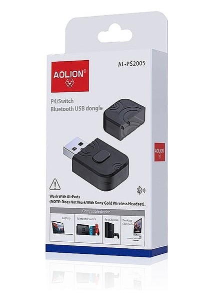 Siyah Vaorlo Kablosuz Kablosuz Av Alıcısı-Vericisi Dongle Ps5/ps4/pc/anahtar Desteği Kulaklık Hoparlör Kablosuz Bluetooth Kablosuz Av Alıcısı-Vericisi (Yurt Dışından)