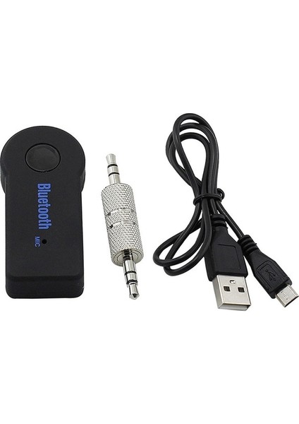 Siyah 2 In 1 Kablosuz Bluetooth 5.0 Alıcı Adaptörü 3.5mm Jack Araba Müzik Ses Aux A2DP Kulaklık Alıcısı Handsfree (Yurt Dışından)